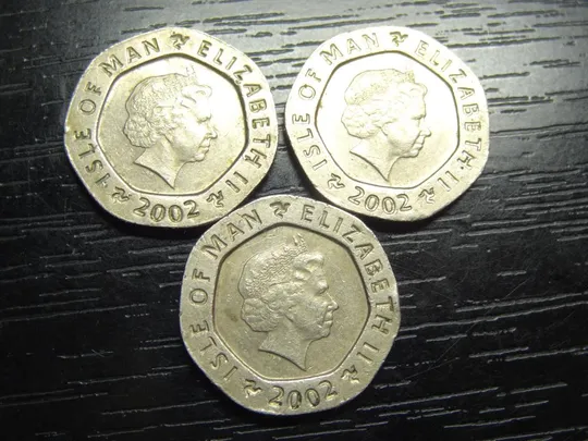 Купити 20 пенсів Мен 2002 (три різновиди) AA/AB/BA