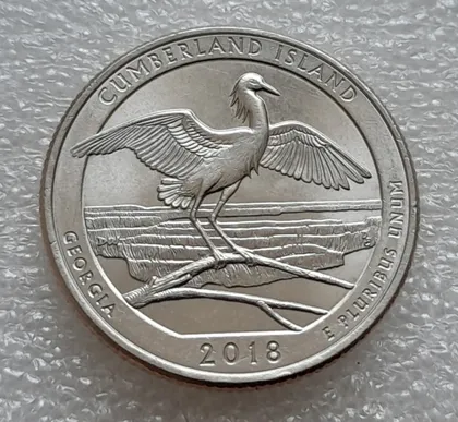 фото, (8106 ря) ¼ долара 2018 Р США (квотер, 25 центів) Національне узбережжя острова Камберленд
