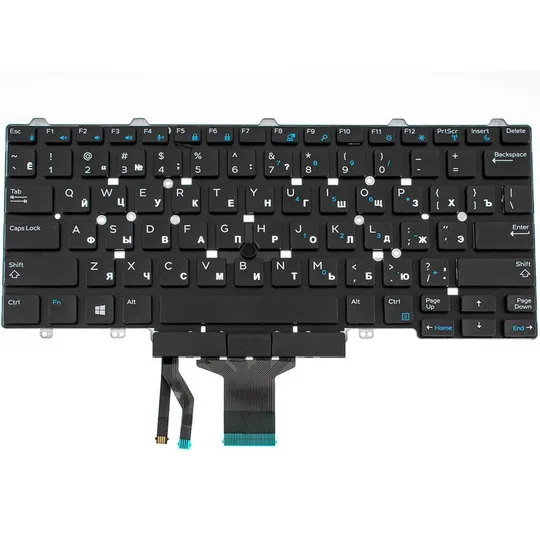 Купити Клавіатура для ноутбука DELL (Latitude: E5470, E7470 ) rus, black, без фрейма, без підсвічування, з джойстиком