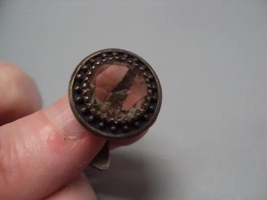 Запонка круглая серебро 875 проба ссср клеймо с звездочка 875 СЮЗ вес 5,83 г диаметр 1,9 см №15795 Недорого