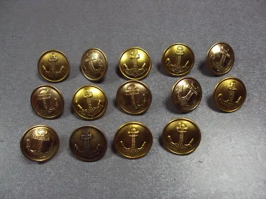 милитария пуговица вмф ссср 22 мм якорь 70-е лот 14 шт №2498 Ціна