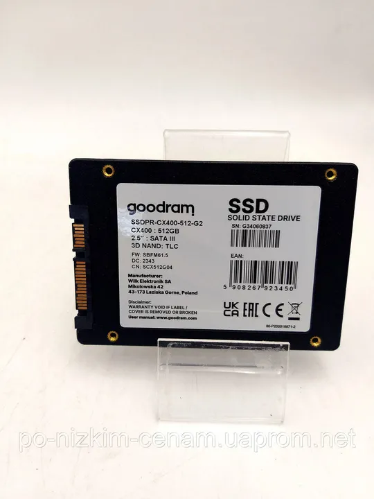 Накопичувач SSD Goodram CX400-512-G2 - SATAIII - 512Gb - Жорсткий диск для ноутбука (HDD) - 2.5&quot; - як Новий ! Продаж