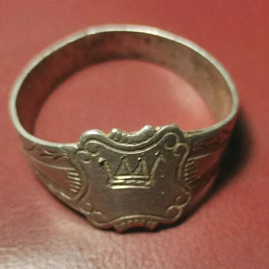 Серебряное кольцо с короной 19 век Российская империя kf567 (Срібна каблучка з короною 19 століття Ціна