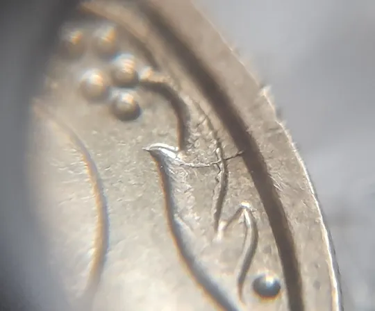 (6976) 10 копійок 2013 розкол від канту через вінок між 1 та 2 гронами на реверсі (10 копеек 2013) Де купити