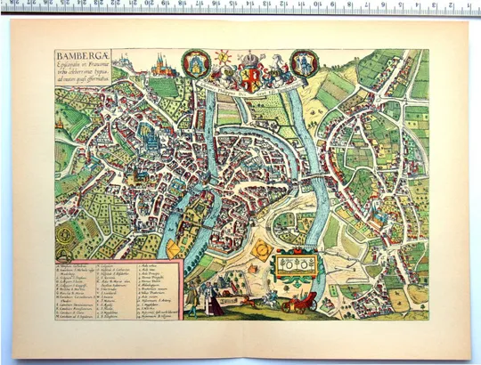 Купити План карта Бамберга 1570 р. копія 1938 р. Лейпциг Fv8.9