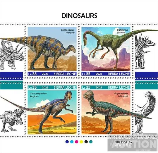 Купити Сьерра Леоне-Динозавры-2023.Чистый полный комплект-Блок+М/Лист.MNH.