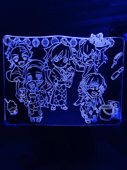 Акриловий світильник-нічник Клінок розсікаючий демонів синій tty-n000884 Ціна