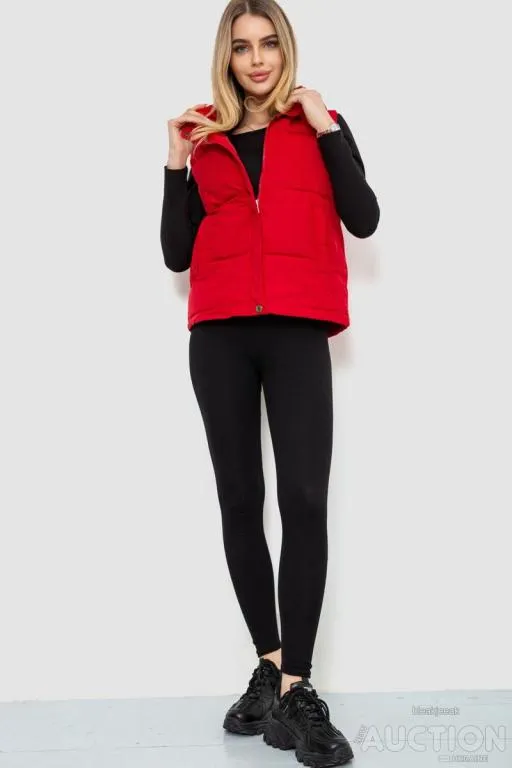 Купити Жилет женский с капюшоном, цвет красный, 243R20232