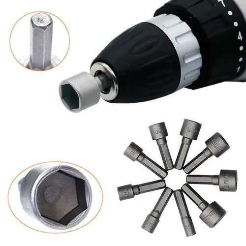 Купити Набор торцевых головок бит 9шт 5-13мм, 1/4&amp;quot; под шуруповерт