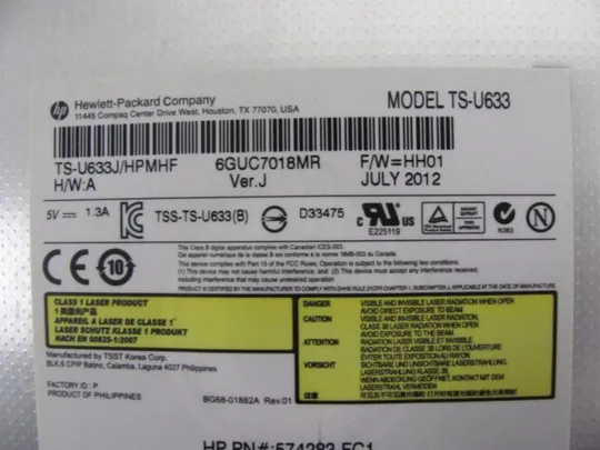 №253-21 DVD-привод для HP 2560P 2570P оригінал Характеристики