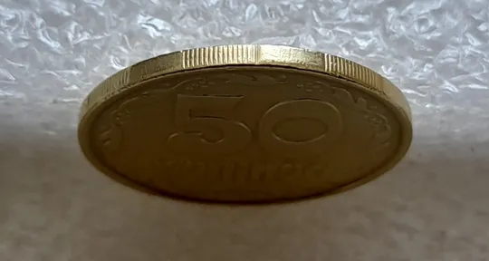 (5020) 50 копійок 1992 1ААм гарне зминання елементів зображення на реверсі (50 копеек 1992 1ААм брак) Інтернет-аукціон