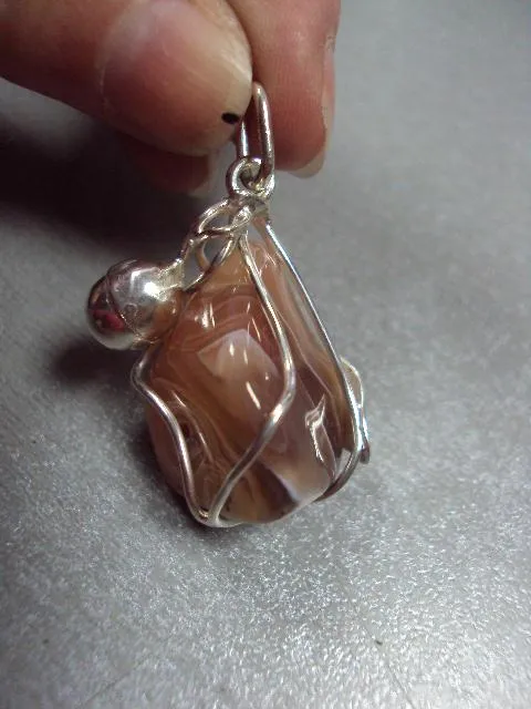 Подвеска кулон агат желудь с листочками авторская работа серебро 925 проба Украина 12,03 г №11899 Інтернет-аукціон