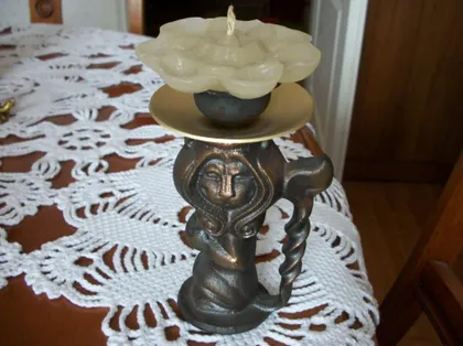 фото, Фигурка Мифическая металлическая , фитиль сверху убирается [высота 16-см ]