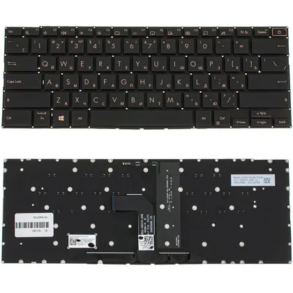 фото, Клавіатура для ноутбука ASUS (UX393 series) rus, black, без фрейму, підсвічування клавіш