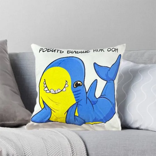 Купити Подушка патриотическая 3D &quot;Акула Робить більше ніж ООН&quot; 2536_E 11980 50х50 см