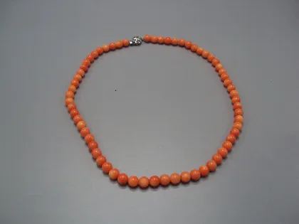 фото, Бижутерия бусы в один ряд коралл натуральный намисто коралі длина 42,5 см №18645