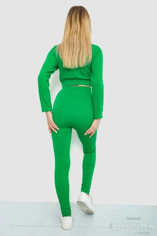 Костюм женский в рубчик, цвет зеленый, 244R14302 Продаж