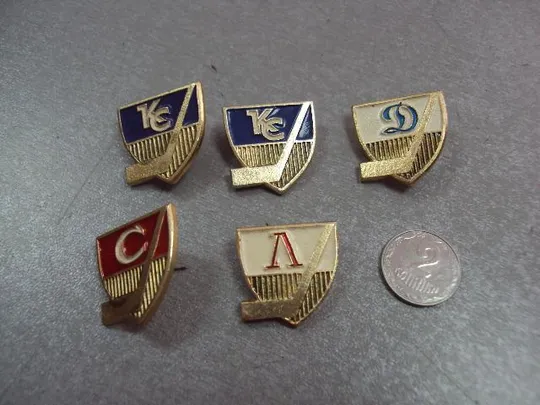 знак хоккей хк спартак крылья советов динамо локомотив лот 5 шт №5192 Ціна