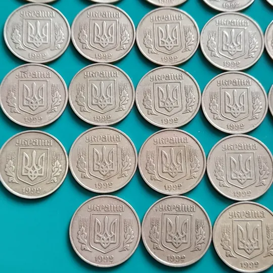 (1695да) 25 копійок 1992 3БАм - 40 монет одним лотом (25 копеек 1992 3БАм опт) Продаж