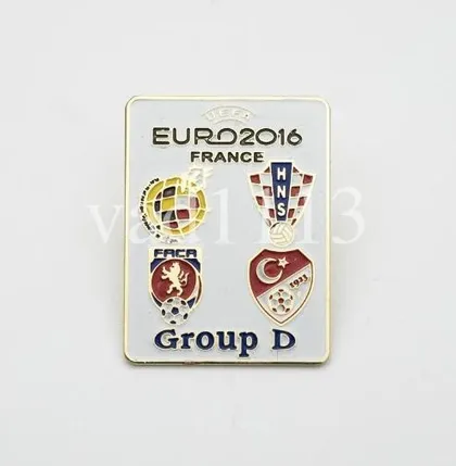фото, Футбол - значок из серии  "ЕВРО 2016"  группа D : Хорватия, Испания, Турция, Чехия