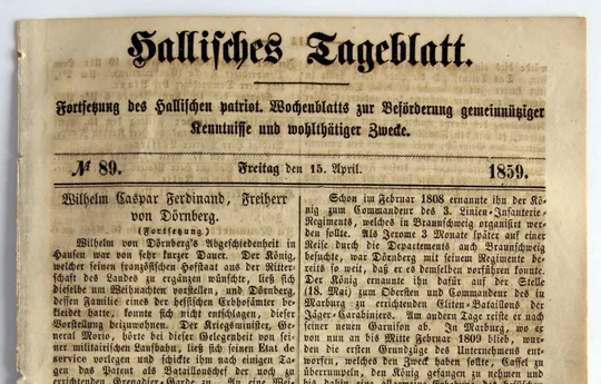 Газета Hallische Tageblatt №89 і №90 1859 рік Німеччина Fv8.6 З аукціону
