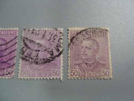 марки Италия 1928 стандарт личности король Виктор Эммануил III лот 3 шт гаш №2662 З аукціону