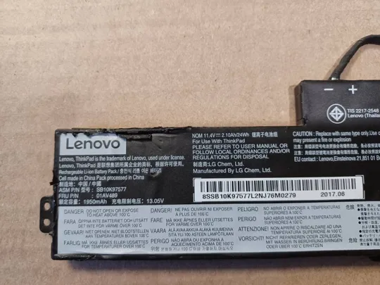 Оригінал АКБ Акумуляторна батарея original battery 01AV489 SB10K97577 11.4V 24WH для Lenovo ThinkPad T470 T480 A475 A485 З аукціону