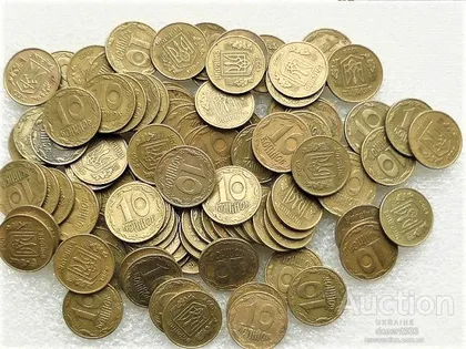 фото, 10 копійок 1992 рік Україна " 100 штук одним лотом "