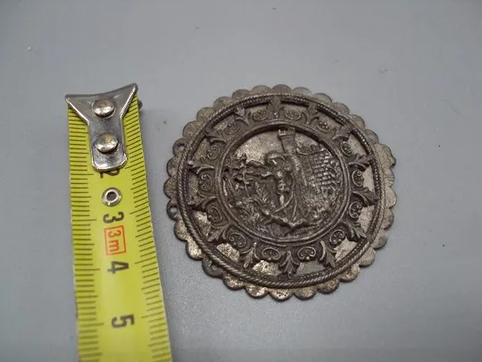 Купити Накладка деталь запчасть подвес узор замок дворец и кавалер рыцарь металл диаметр 5,2 см №15090