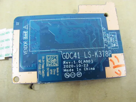 750-19 плата підлючення клавіатури GDC41 LS-K378P NBX0002QL00 038PK1 для DELL Latitude 7520 E7520  оригінал З аукціону