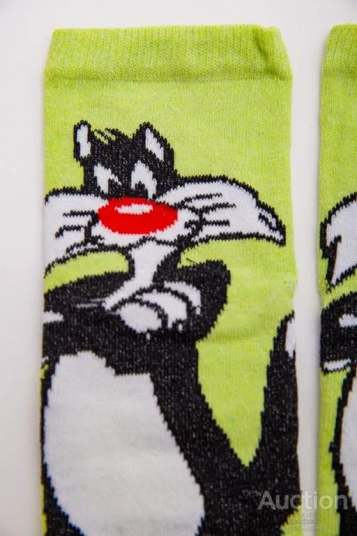 Женские носки, салатового цвета с мультяшным принтом, 167R360 З аукціону