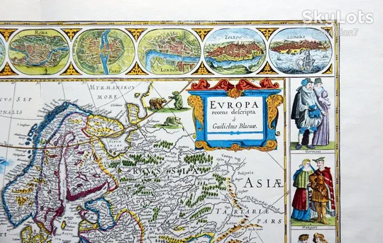 Купити Старовинна мапа карта Європи Віллема Блау на папері верже 1644 Willem Blaeu