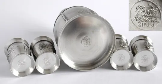 Олов&#039;яний графин і 4 чарки, Artina-SKS, Німеччина Недорого