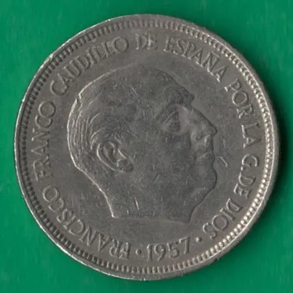 фото, 5 песет 1957 (1969) року Іспанія [КВ]