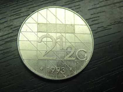 фото, 2 1/2 гульдена Нідерланди 1993 рідкісна