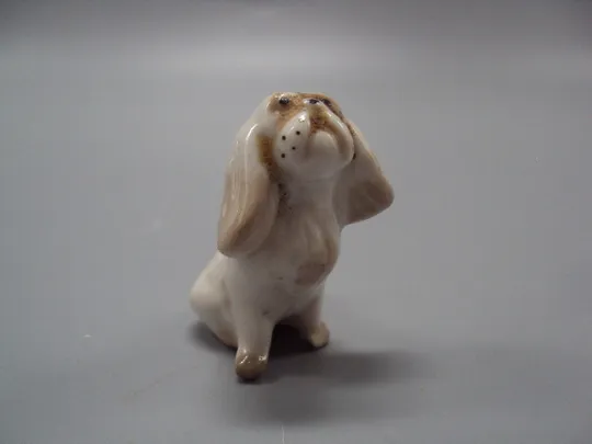 Фигура фарфор миниатюра статуэтка ЛФЗ собака щенок пекинес собачка 3,5 см (скол на лапе) №15505 Ціна