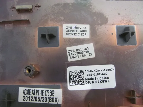 номер0287-12 Кришка панель палмрест тачпад 02KGWK EAV08005010 для DELL VOSTRO 3460 оригінал З аукціону
