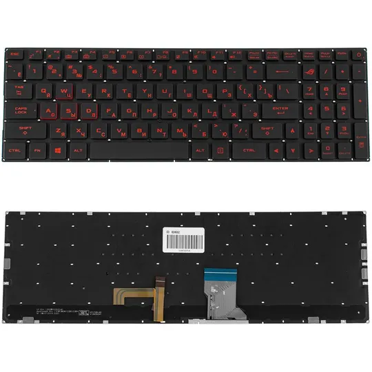Купити Клавіатура для ноутбука ASUS (GL702VI) rus, black, без фрейма, підсвічування клавіш(RGB)