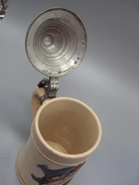 Пивной бокал с крышкой керамика Германия кружка пивная wehl hekemm's 0,5 л высота 17,5 см (№838) Продаж