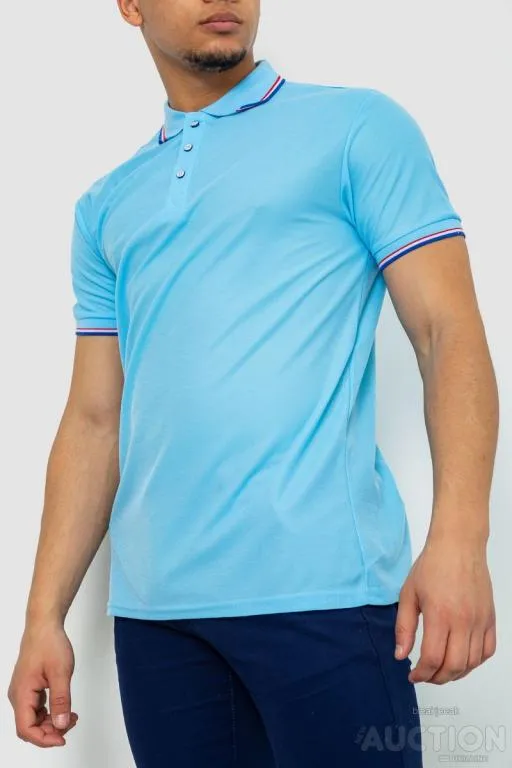 Поло мужское однотонное, цвет голубой, 243RA25 З аукціону