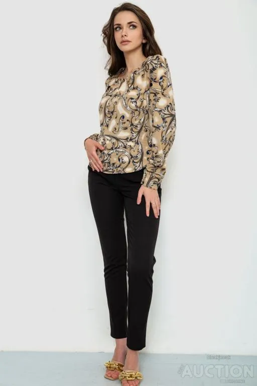 Купити Блуза шифоновая, цвет темно-бежевый, 186R198