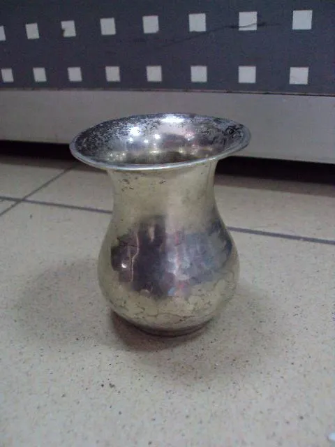 Ваза вазочка миниатюра альпака O.W. Alpacka латунь посеребрение высота 7,1 см, диаметр 6,1 см №1917 Ціна