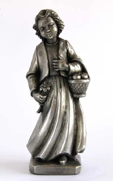 Статуетка Дівчина з кошиком та квіткою олово Німеччина Ціна