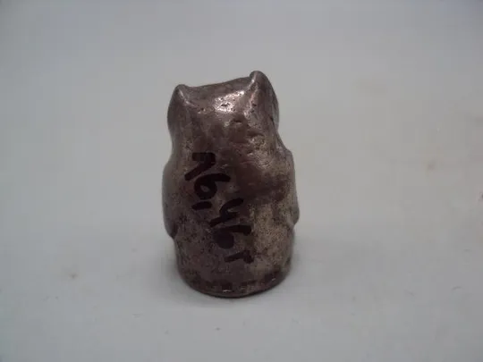 Фигура миниатюра статуэтка сова птица совушка птичка совенок серебро вес 16,51 г высота 2,2 см №29 Продаж