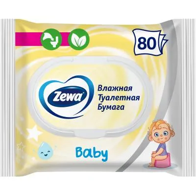 Туалетная бумага Zewa Baby 80 шт. (7322541394275) Ціна