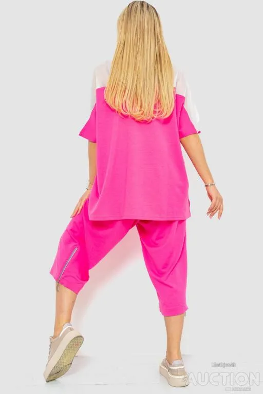 Костюм женский повседневный батал, цвет розовый, 102R5237 Продаж