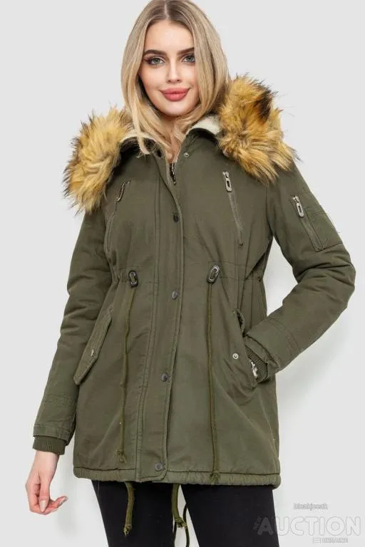 Парка женская зимняя, цвет хаки, 244R6911 Ціна