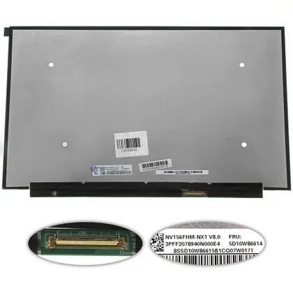 фото, Матриця 15.6 NV156FHM-NX1 (1920*1080, 40pin(eDP, IPS, 120HZ, 16.7M, 45% NTSC), LED, SLIM(без планок та вушок), матова, роз'єм