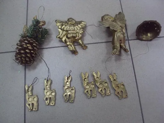 Елочная игрушка подвесная ангел, олени, колокольчик, ангел на шишке пластик лот 10 шт №9906 Характеристики