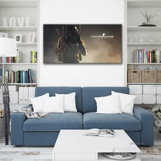 Картина на холсті CS Go 90x180см Де купити